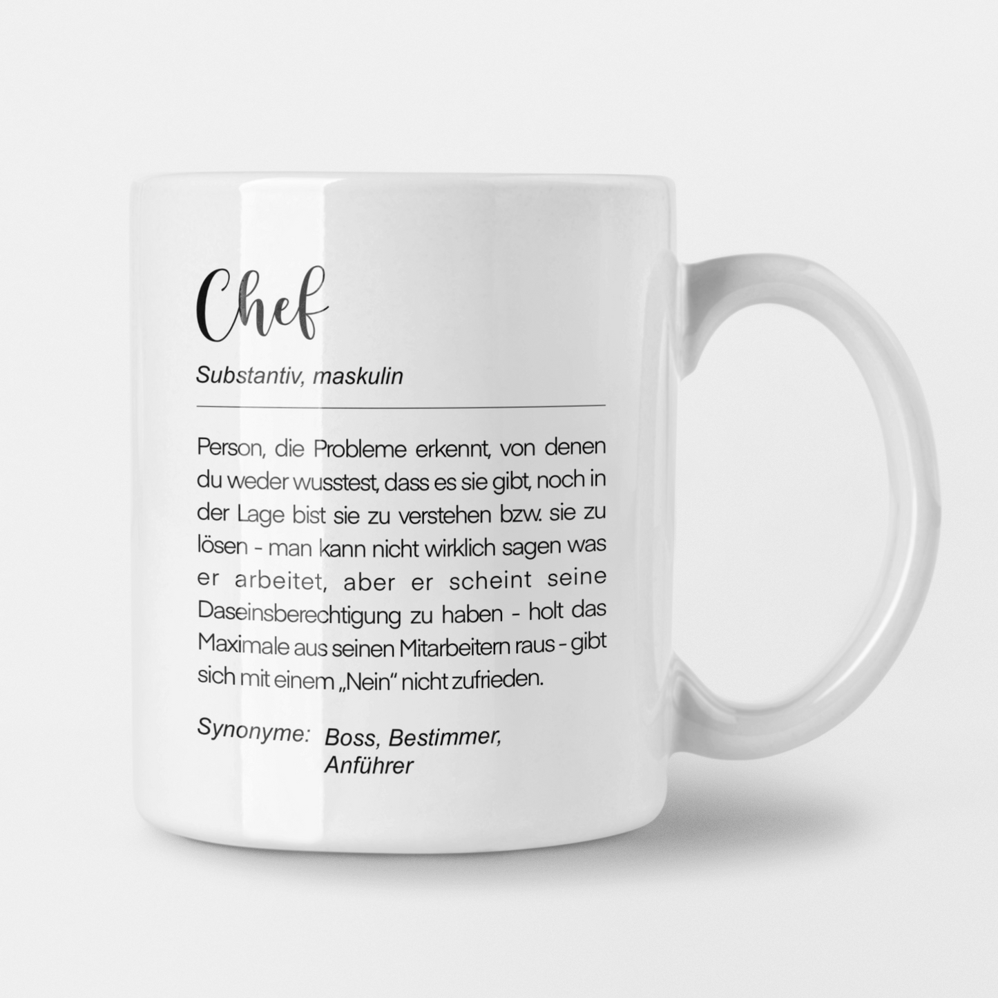 Tasse - Definition "Chef lustig"